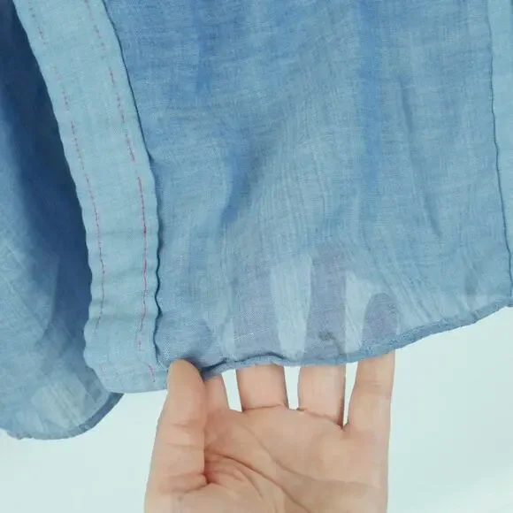 Vintage 70s Embroidered Shirt XS S Mushroom Western THRASHED Hippy Farmer - Picture 9 of 10